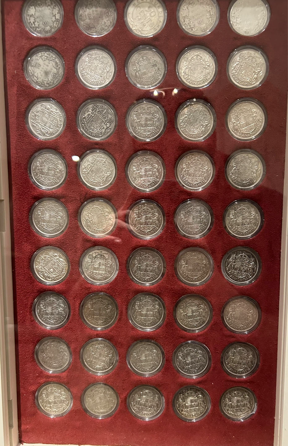Canadian Silver Half Dollar Collection 1916 to 1967; 90 Coins - photo 2