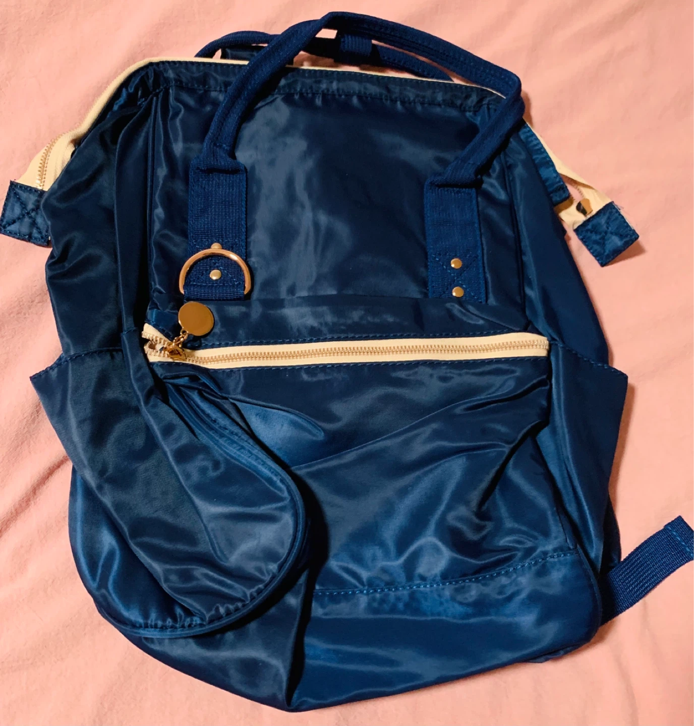 Blue Quilted Backpack