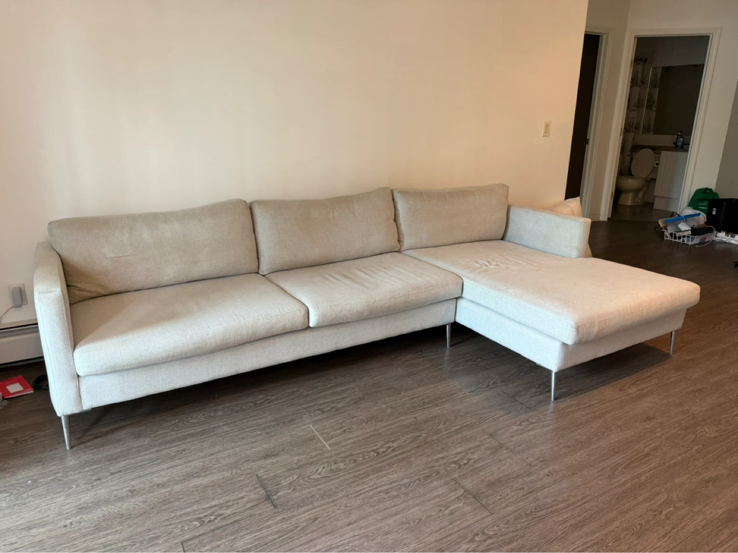 Light Grey Sectional Sofa - photo 4