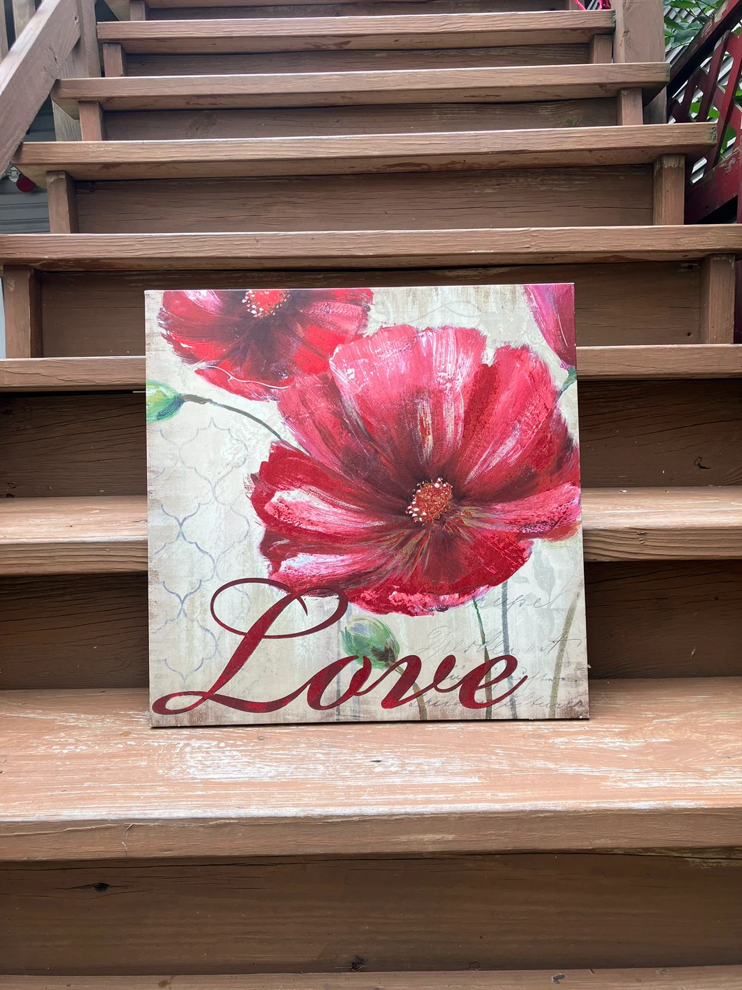 “Love” Wrapped Canvas Wall Art 18” x 18” - Excellent Condition
