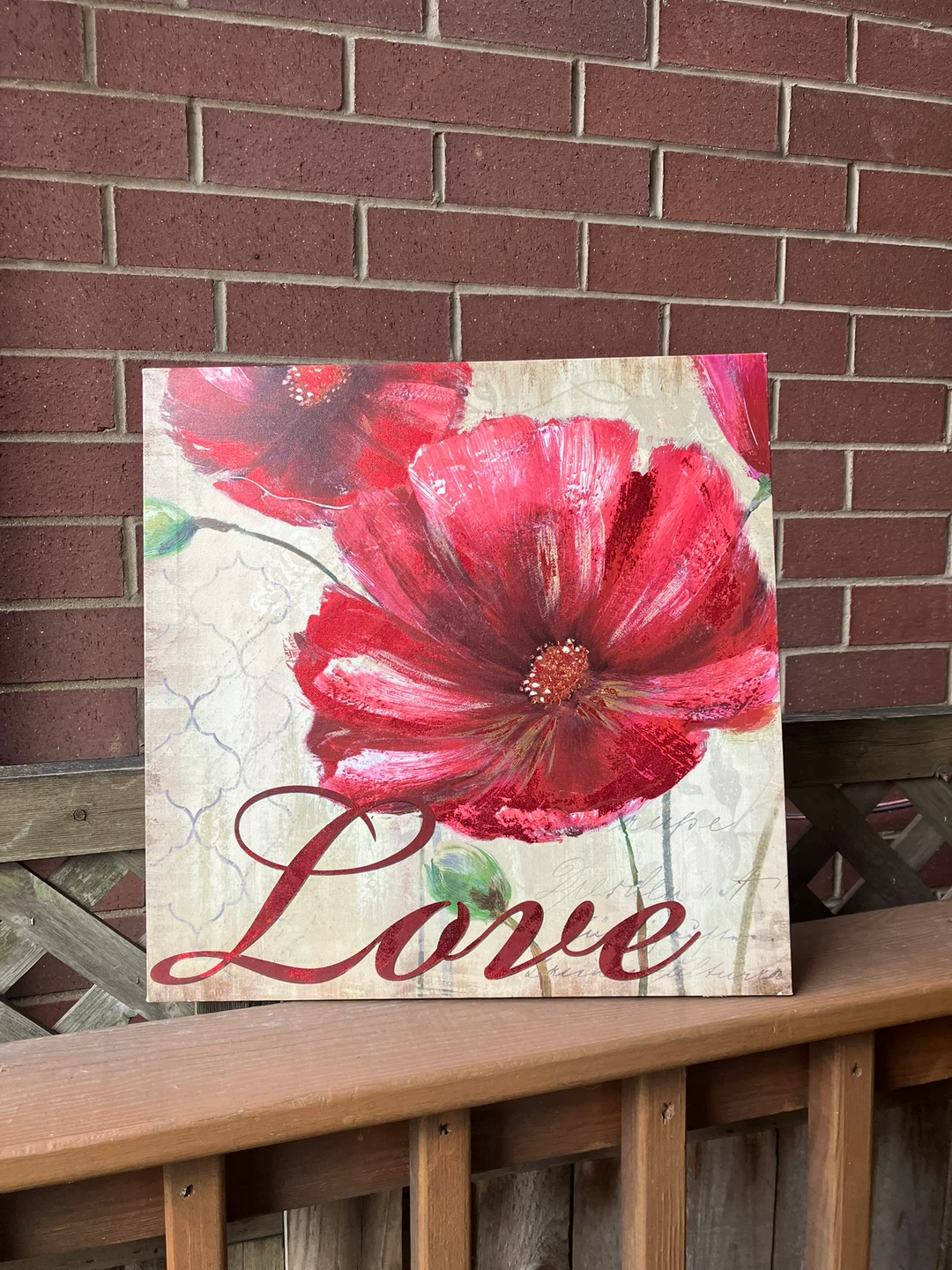 “Love” Wrapped Canvas Wall Art 18” x 18” - Excellent Condition - photo 3