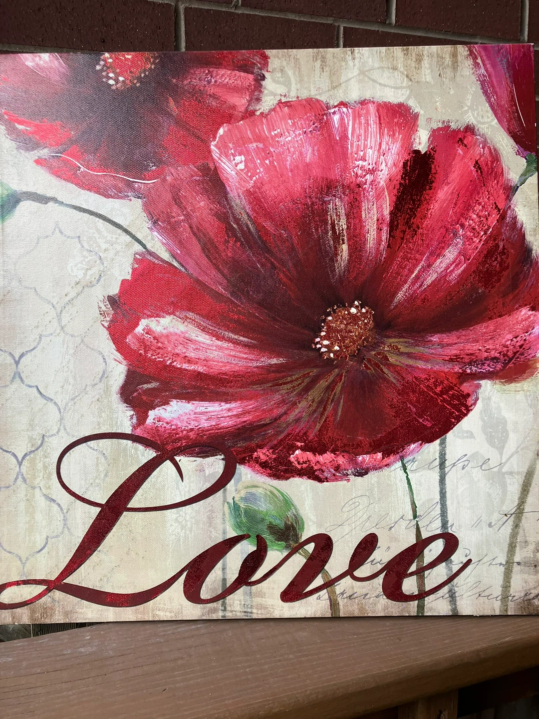 “Love” Wrapped Canvas Wall Art 18” x 18” - Excellent Condition - photo 2