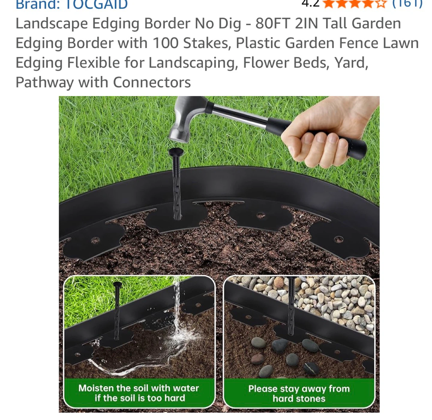 TOCGAID 80FT Landscape Edging Border Kit - photo 4