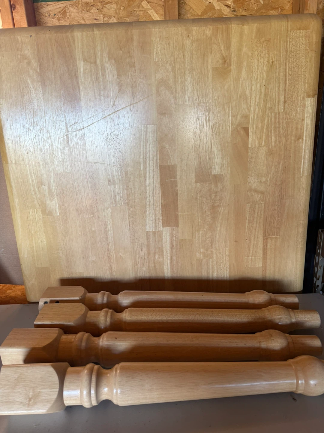 Wooden Table Top with 4 Legs