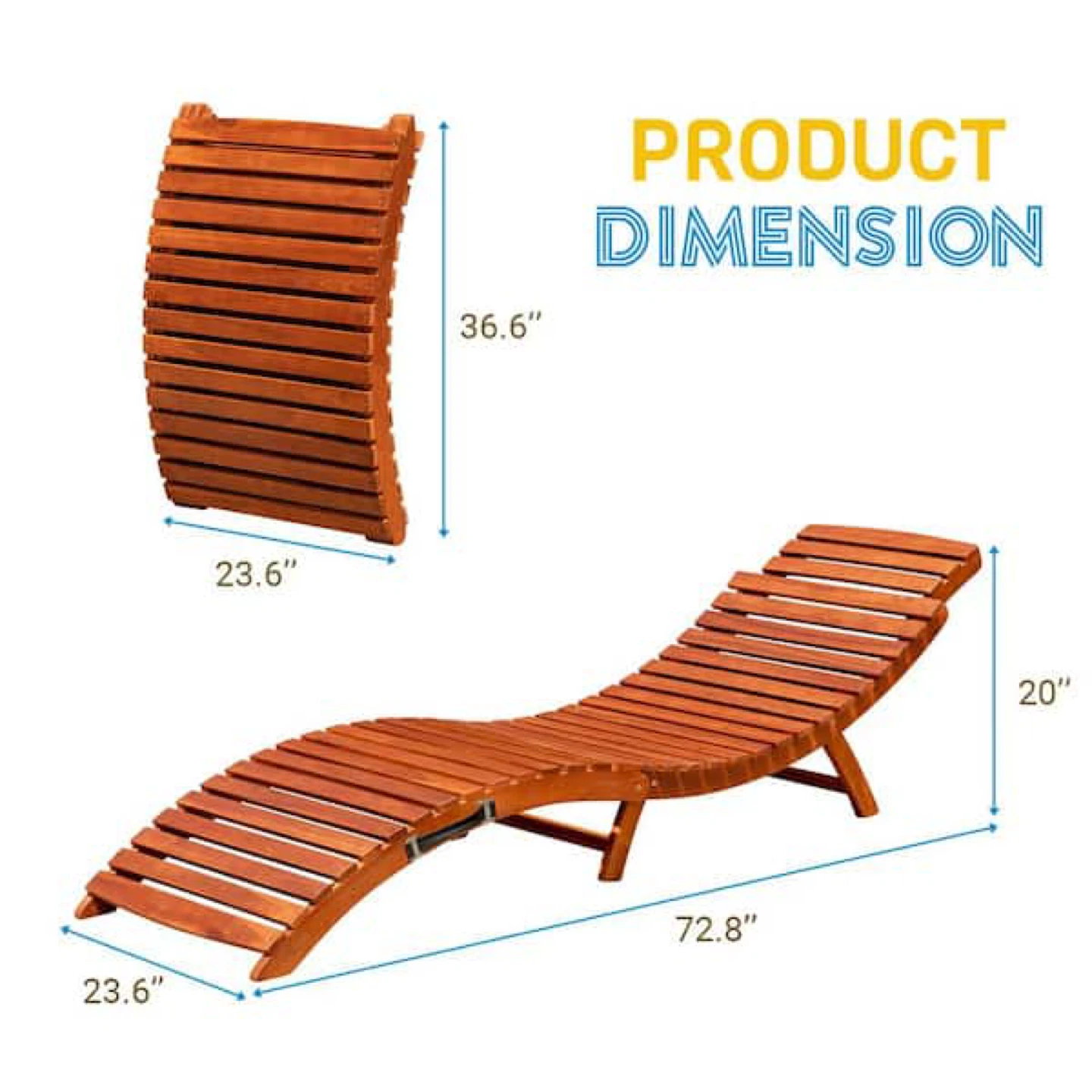 Chillrest Foldable Acacia Wood Outdoor Chaise Lounge