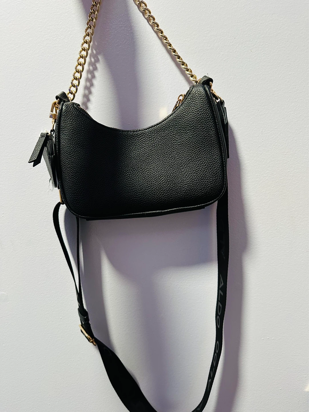 ALDO Black Quilted Shoulder Bag with Coin Pouch - photo 2