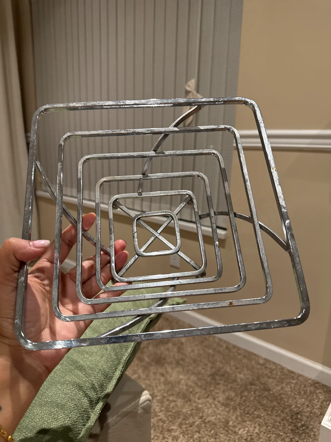 Silver Metal Square Napkin Holder/fruit basket - photo 3