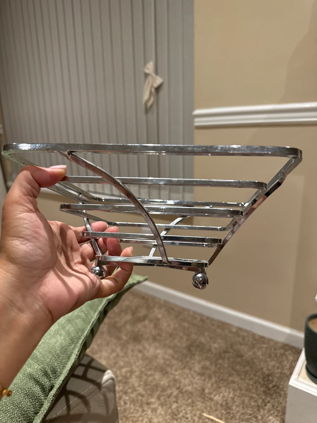 Silver Metal Square Napkin Holder/fruit basket - photo 4