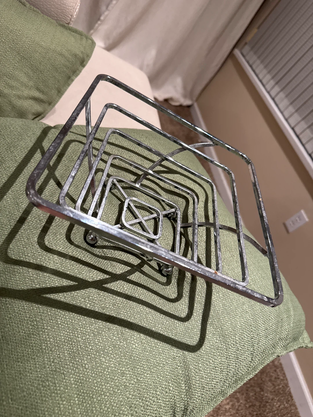 Silver Metal Square Napkin Holder/fruit basket - photo 2