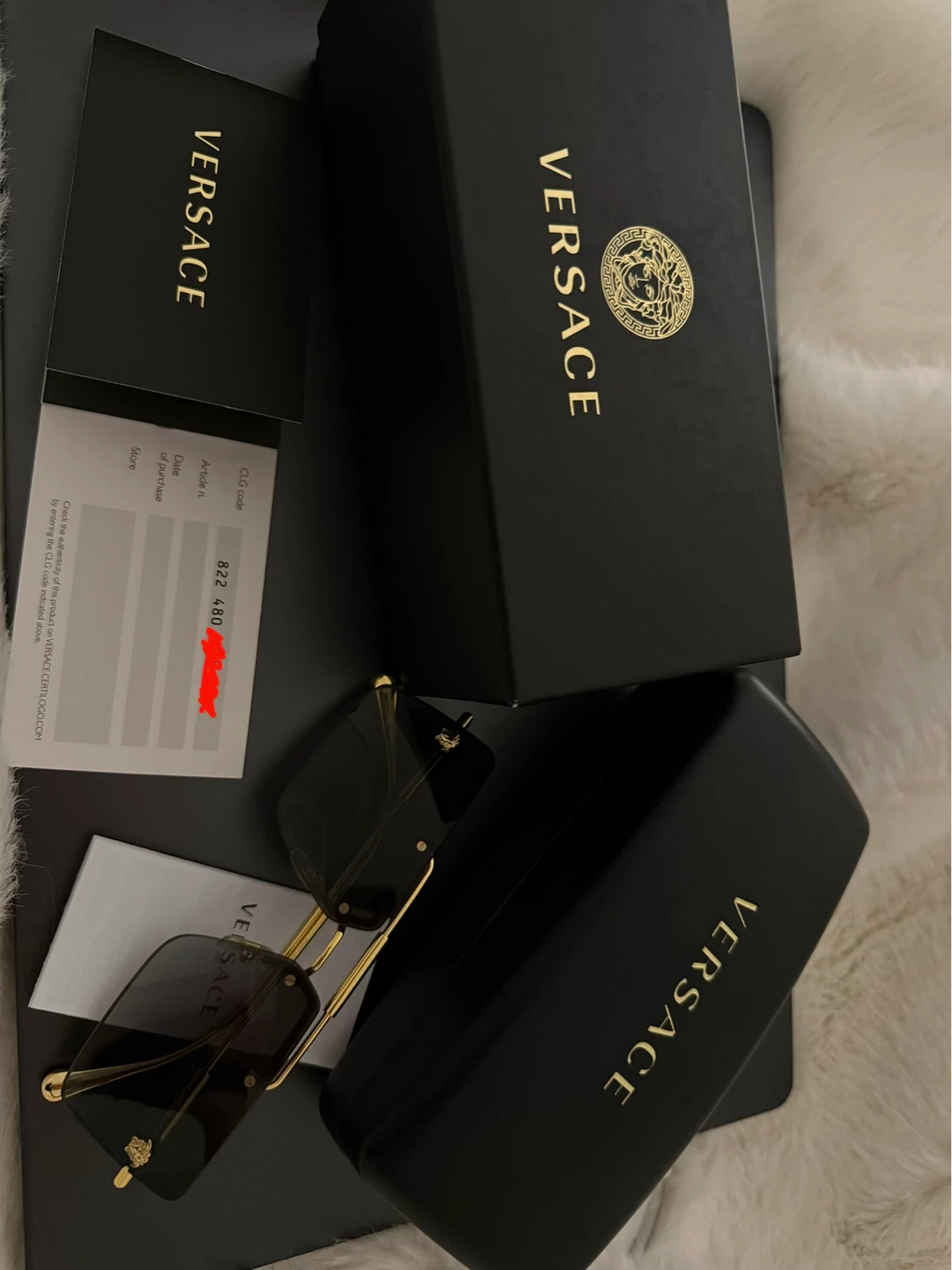 Versace VE2245 Sunglasses - Gold Frame, Grey Lenses