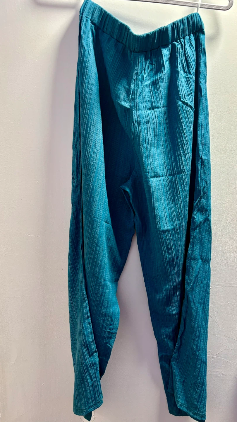 Teal Textured Shirt and Pants Set - photo 2