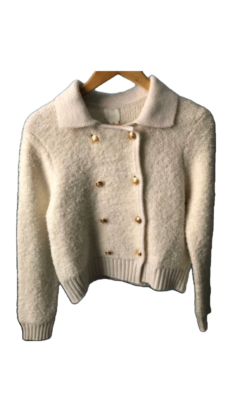 BNWT H&M Cream Knit Cardigan - Size Small - photo 5