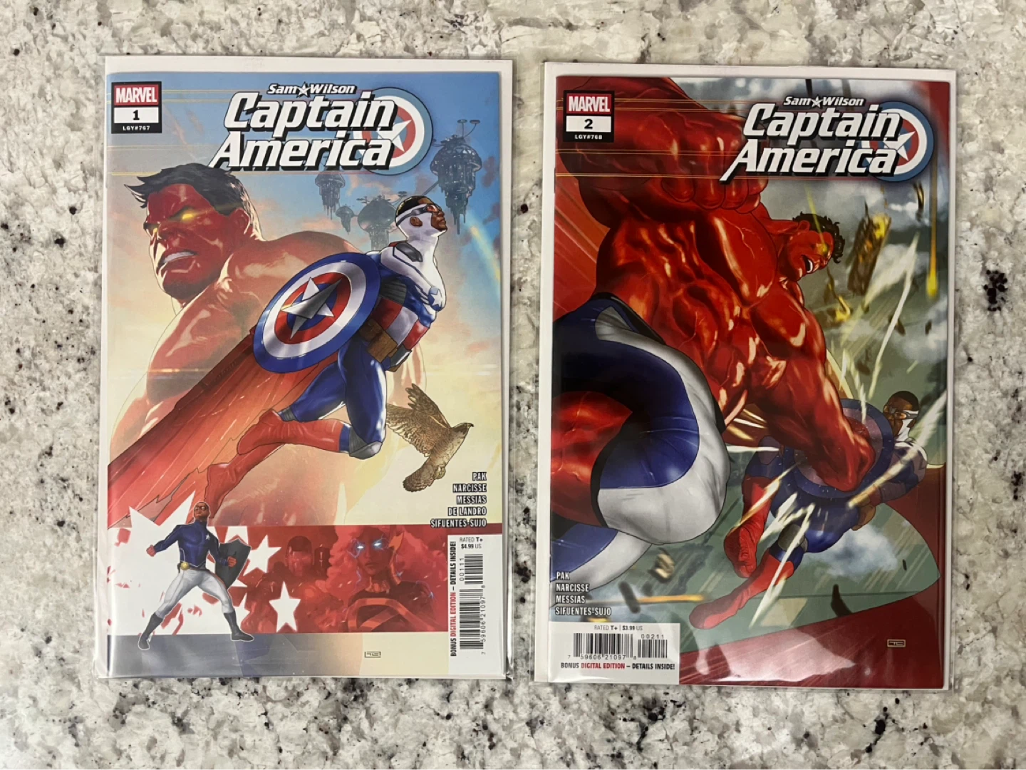 Sam Wilson Captain America Comics Lot #1 & #2 Red Hulk