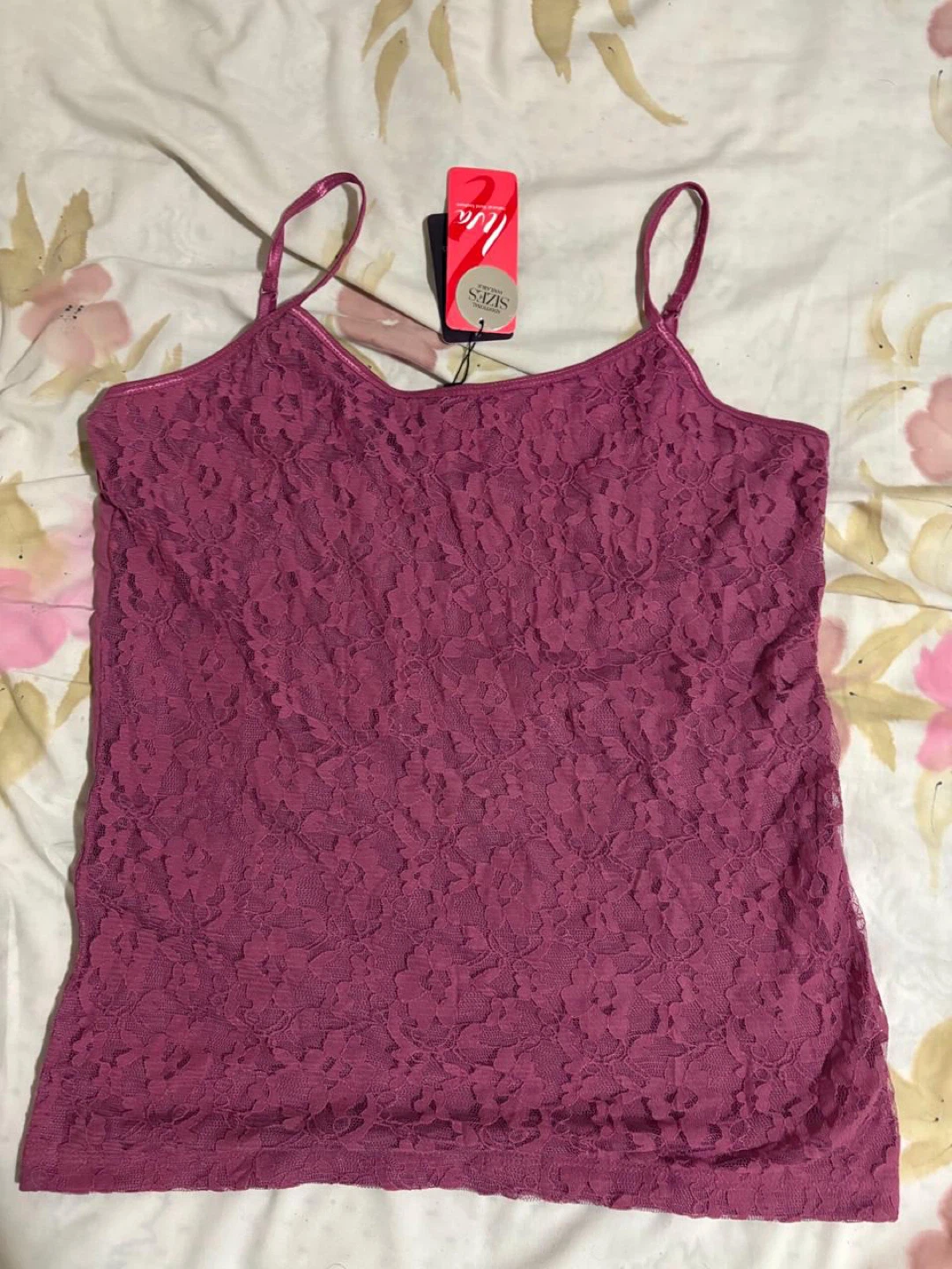 Liza Lace Trim Cami Top - Rose Pink - photo 2