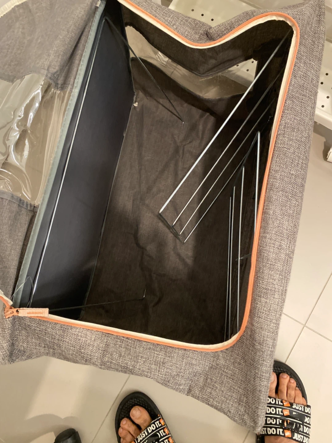 Gray Storage Bin with Clear Window - photo 3