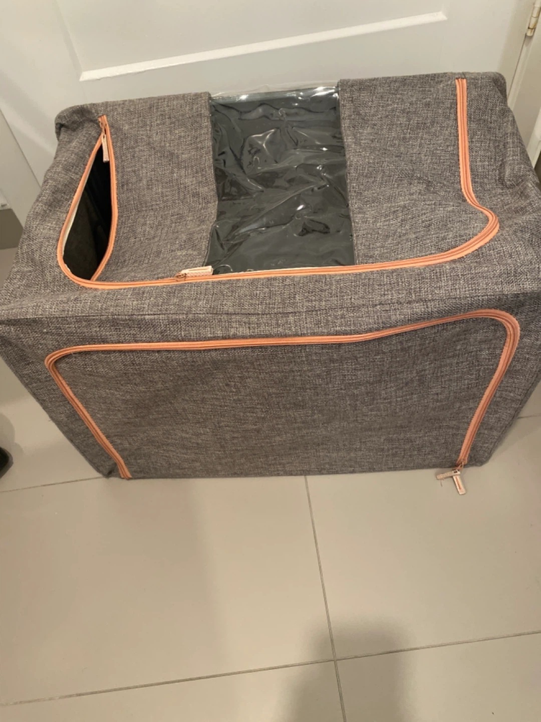 Gray Storage Bin with Clear Window - photo 2