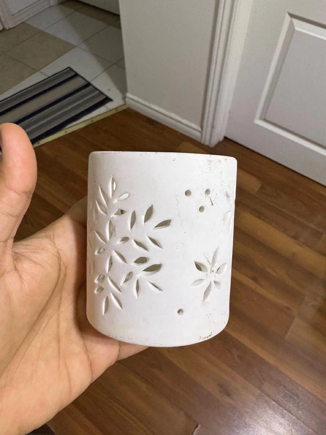 White Ceramic Cutout Lantern
