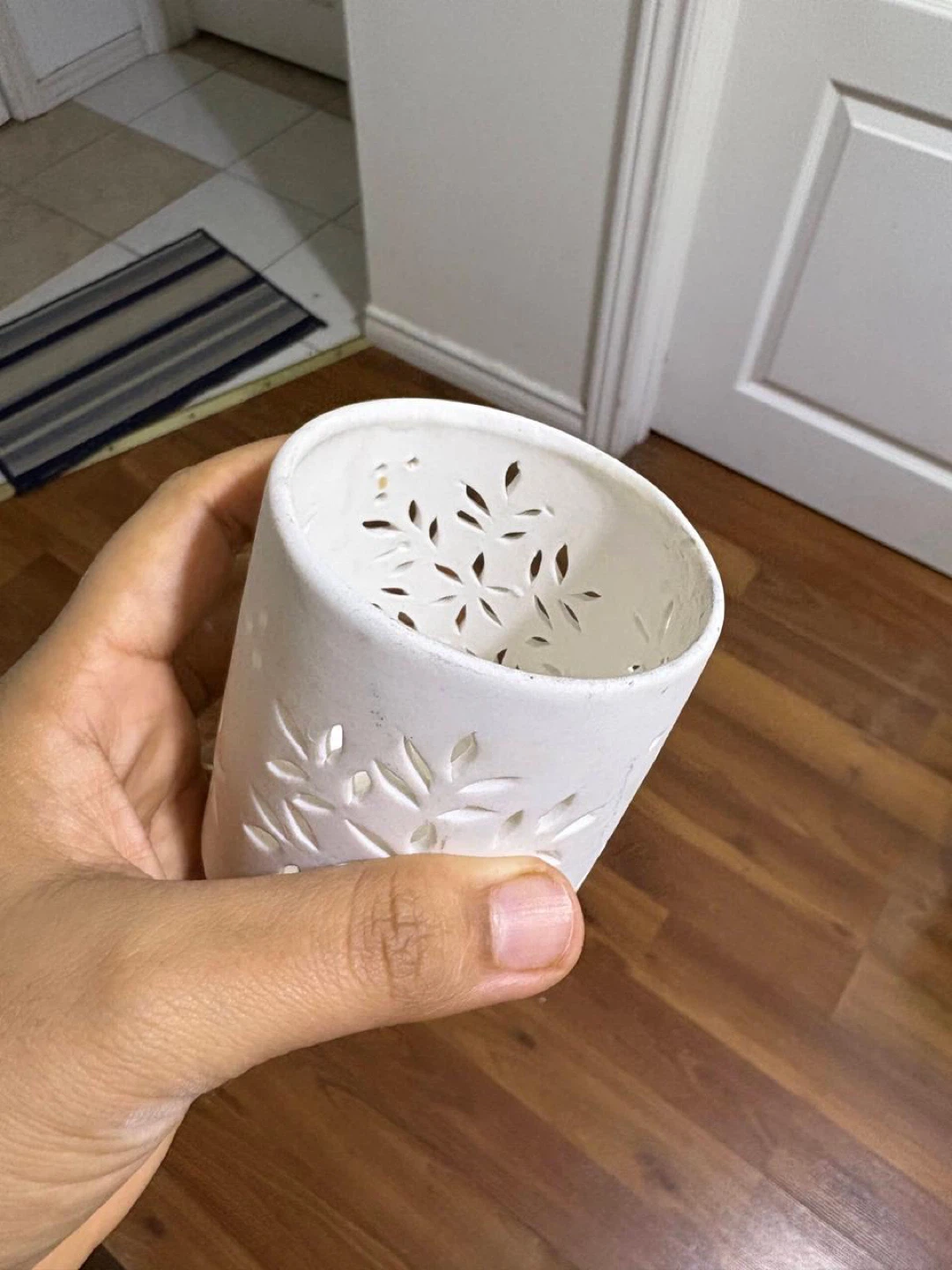 White Ceramic Cutout Lantern - photo 2
