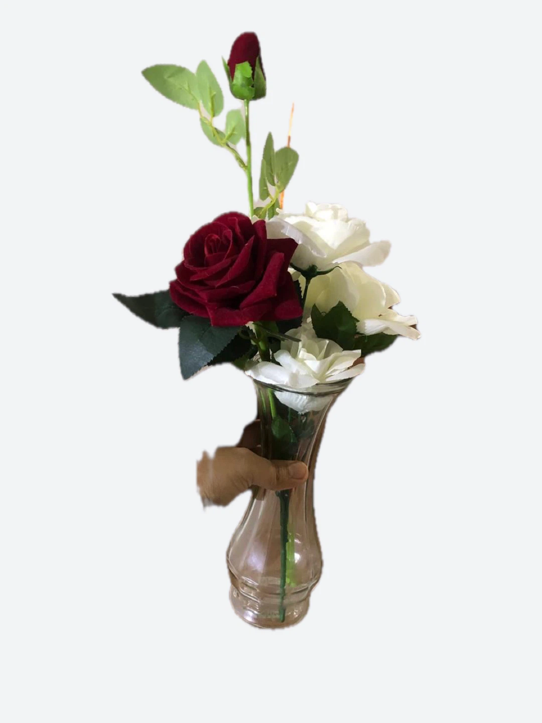 Artificial Rose Arrangement in Glass Vase - photo 2
