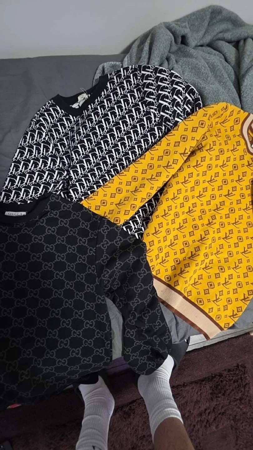 Assorted Designer Sweaters - Dior, Gucci, Louis Vuitton Patterns