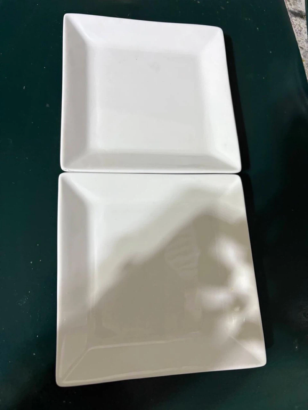 Two White Square Plates