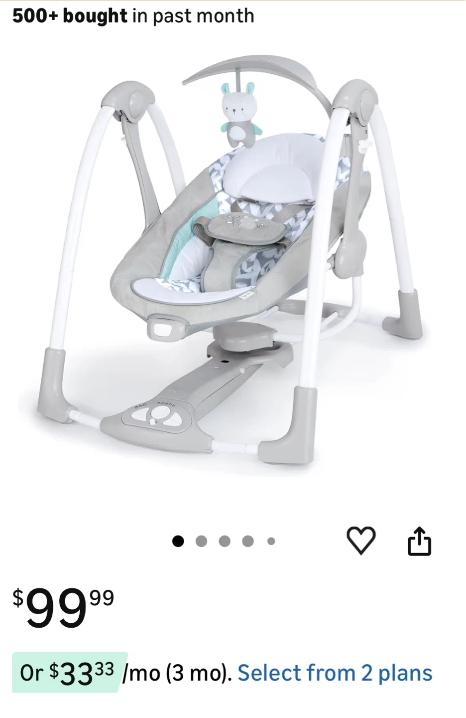 Ingenuity Baby Swing - Grey - photo 2