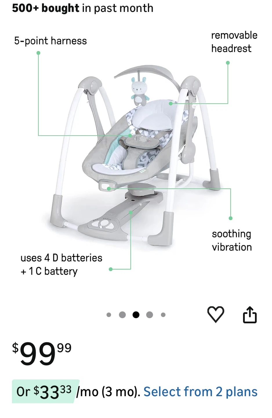 Ingenuity Baby Swing - Grey - photo 4