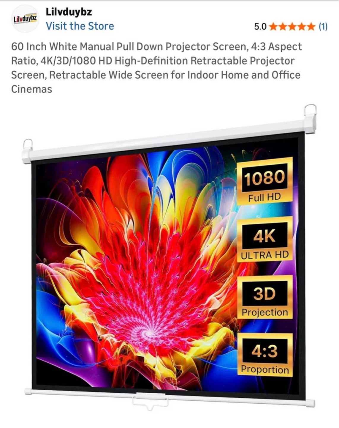 Manual Pull Down Projector Screen