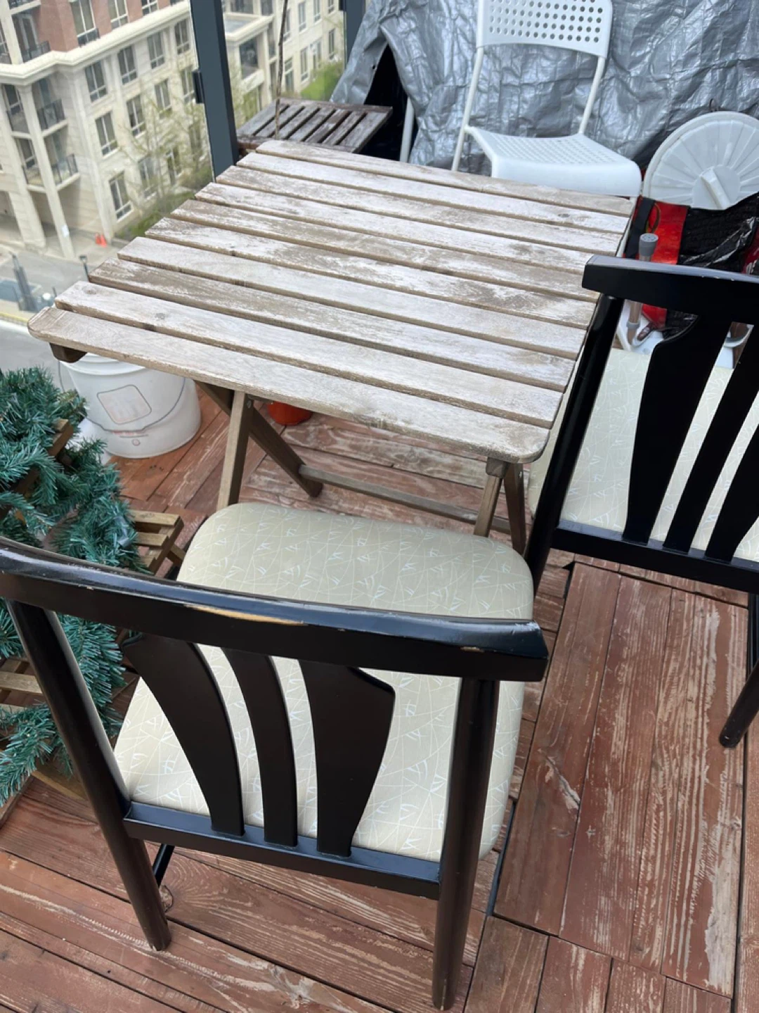 Wooden Bistro Table and Chairs Set - photo 4