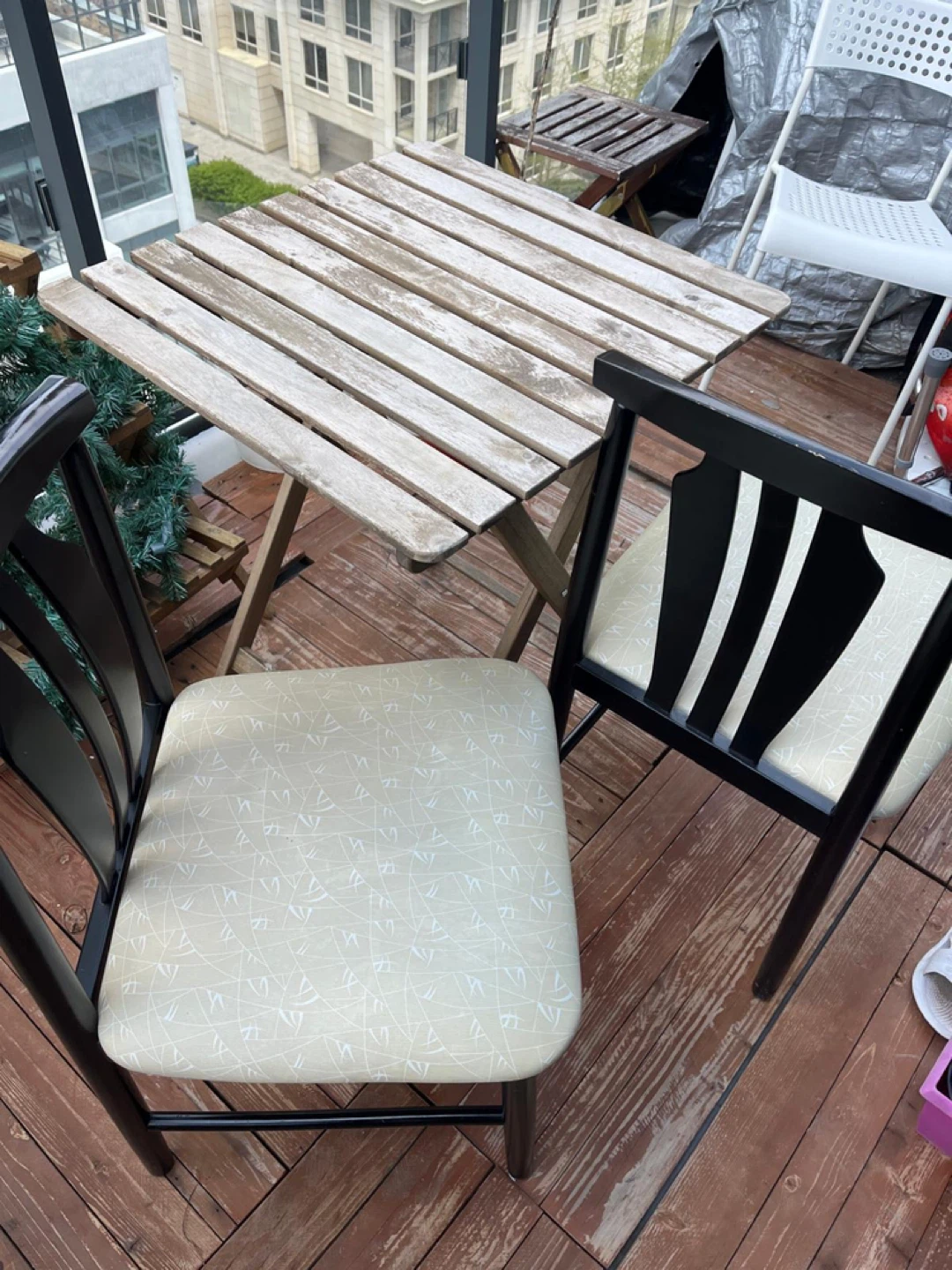 Wooden Bistro Table and Chairs Set