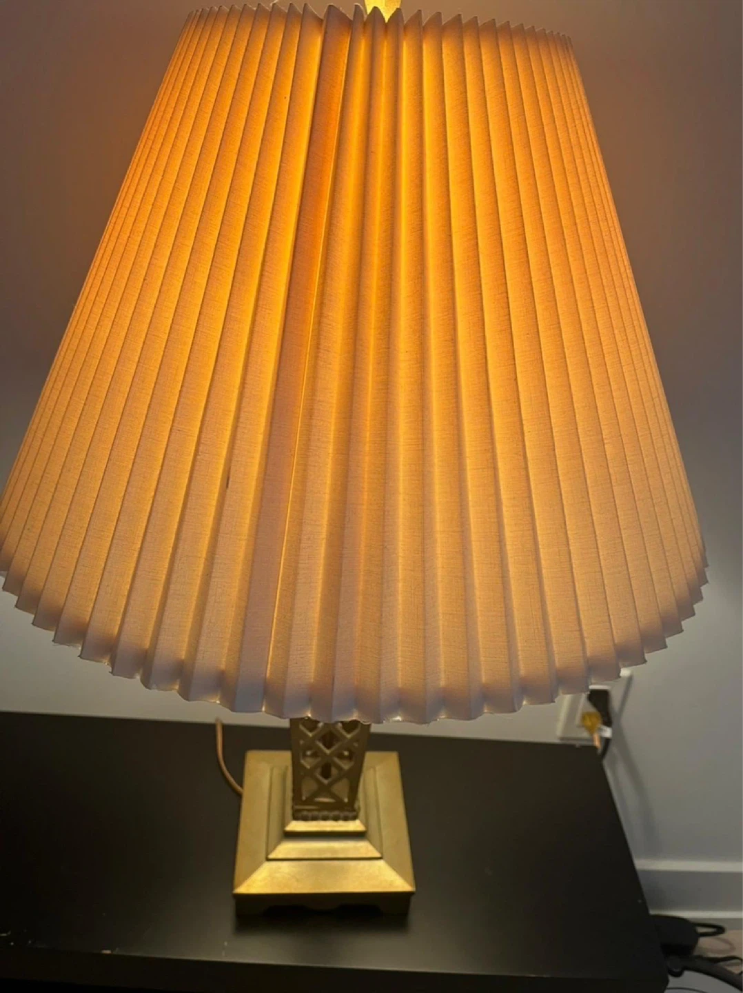 Vintage Pleated Empire Table Lamp - photo 3