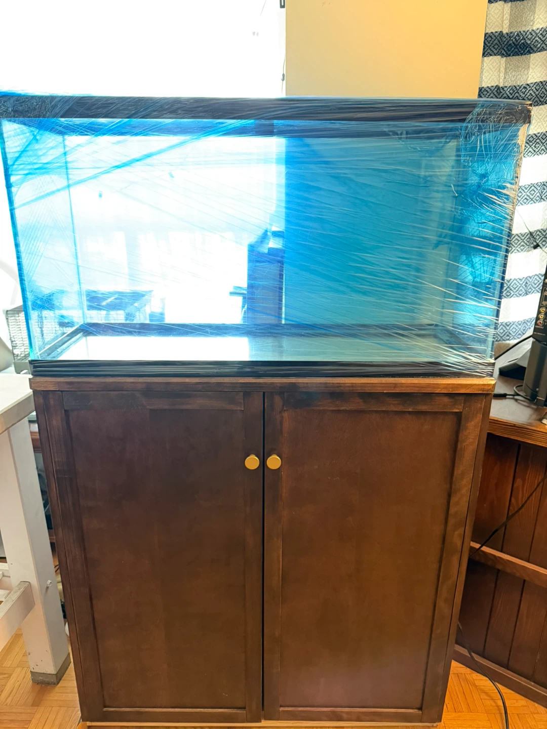 Glass Aquarium Tank with Wooden Stand