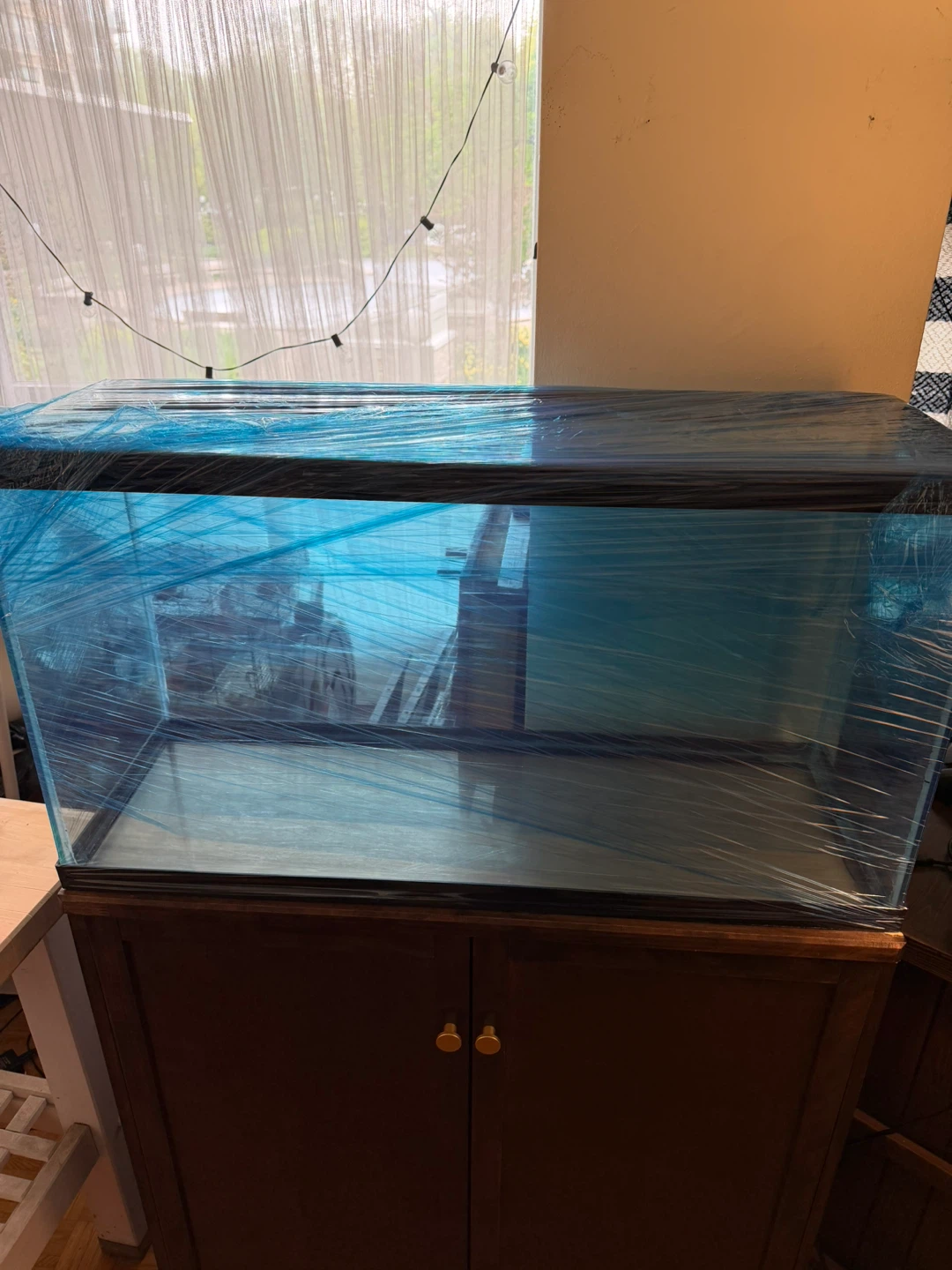 Glass Aquarium Tank with Wooden Stand - photo 4