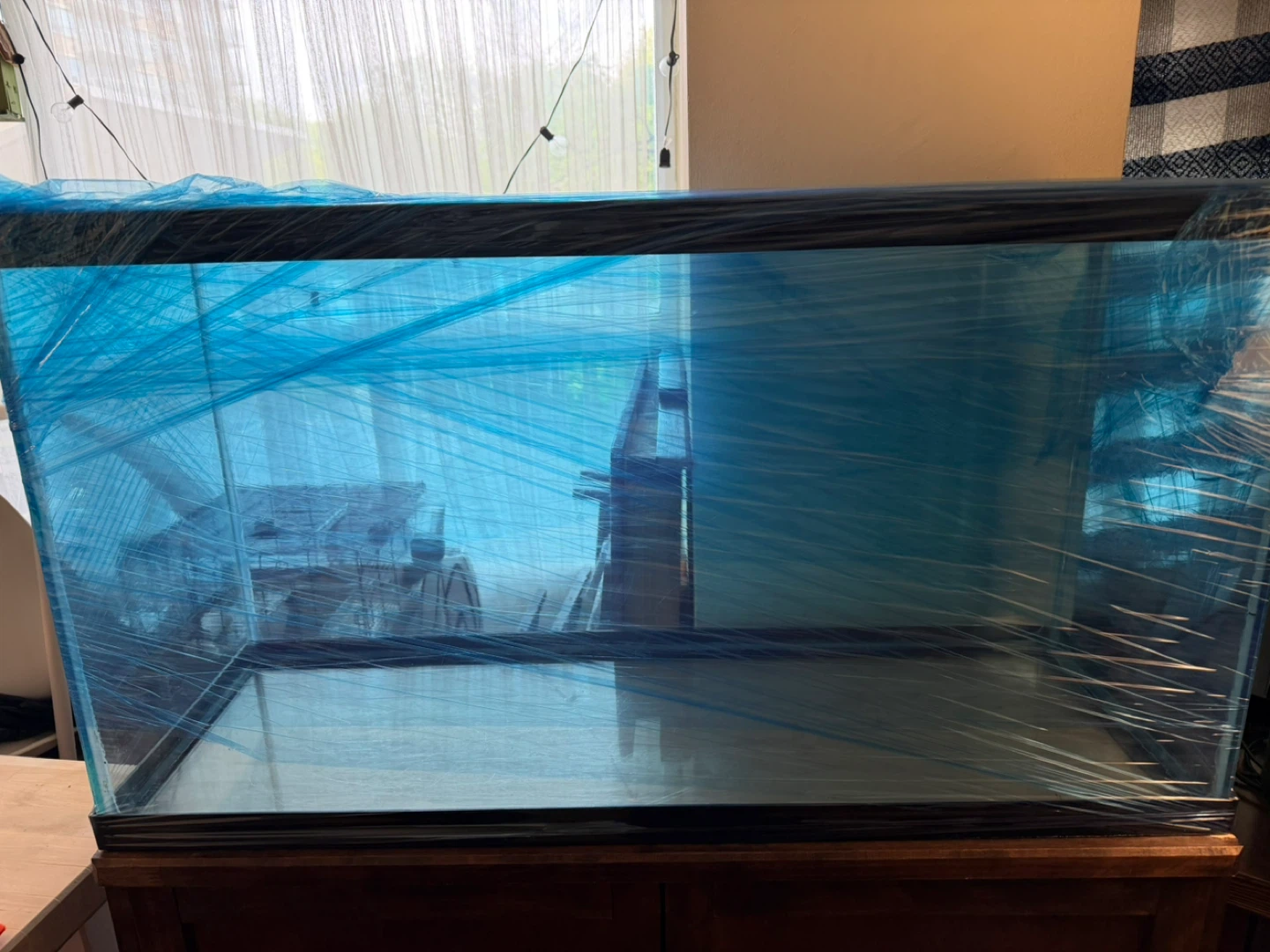 Glass Aquarium Tank with Wooden Stand - photo 3