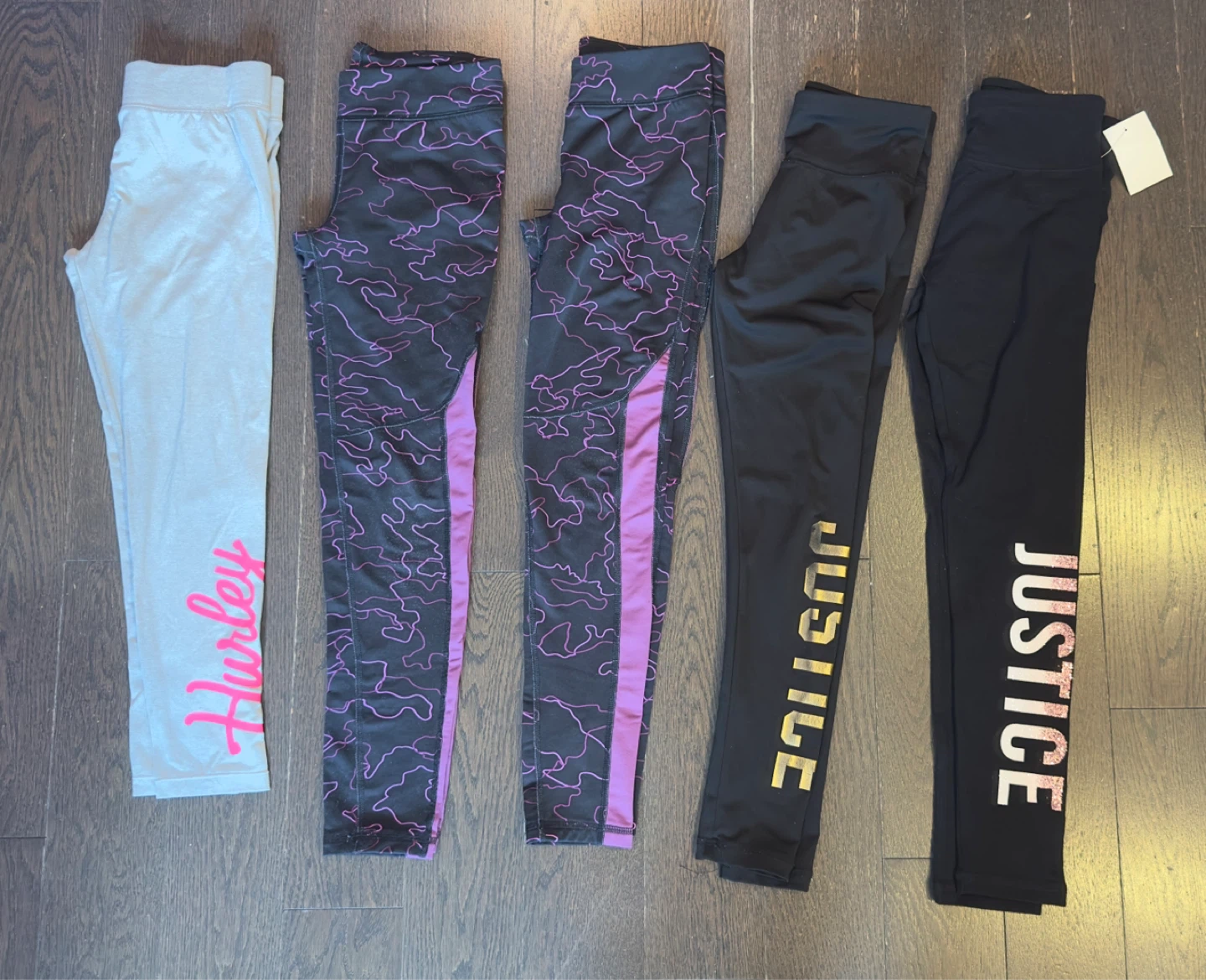 Girls Leggings Lot - Under Armour, Hurley & Justice