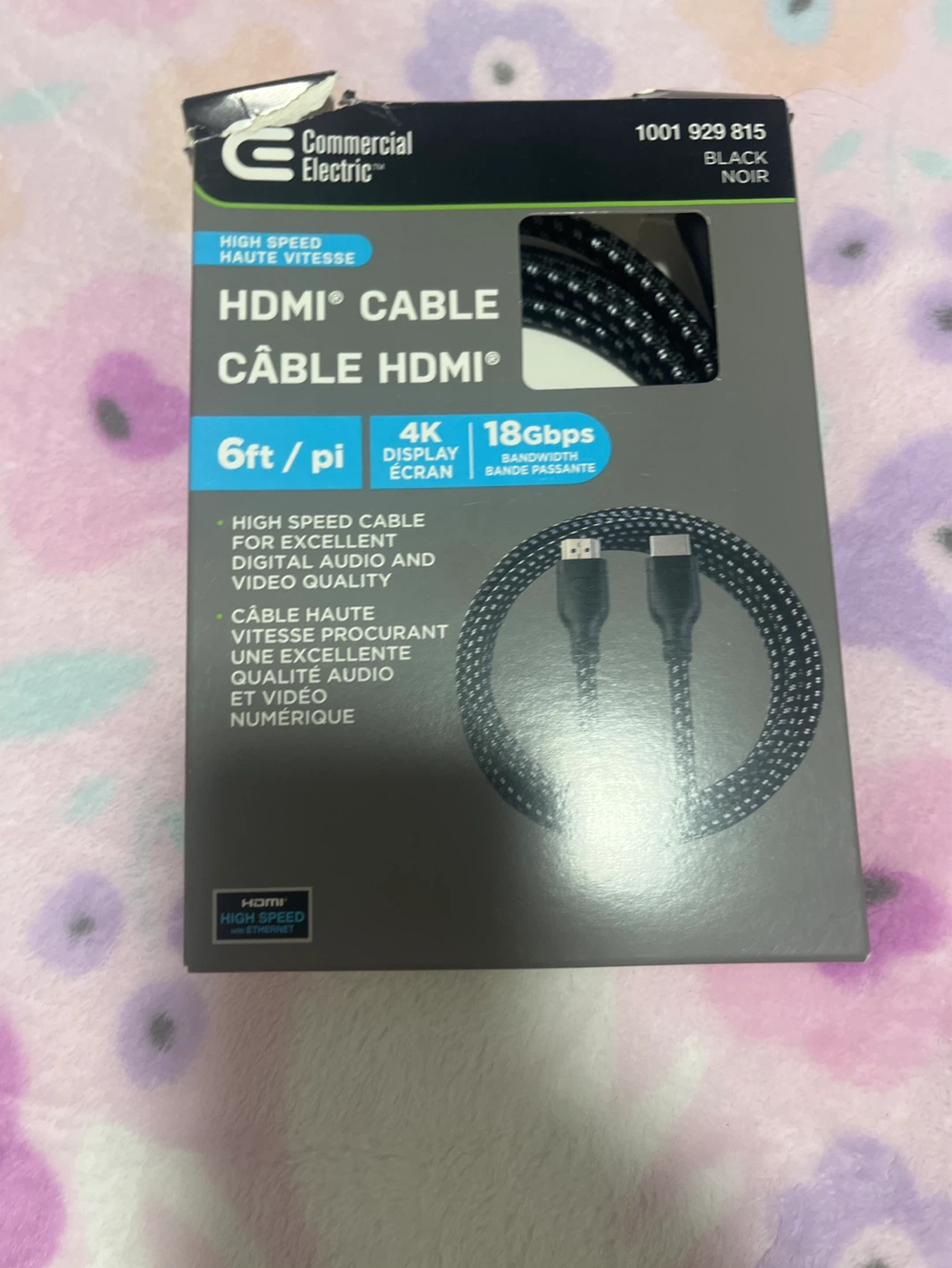 Commercial Electric HDMI Cable 6ft Black