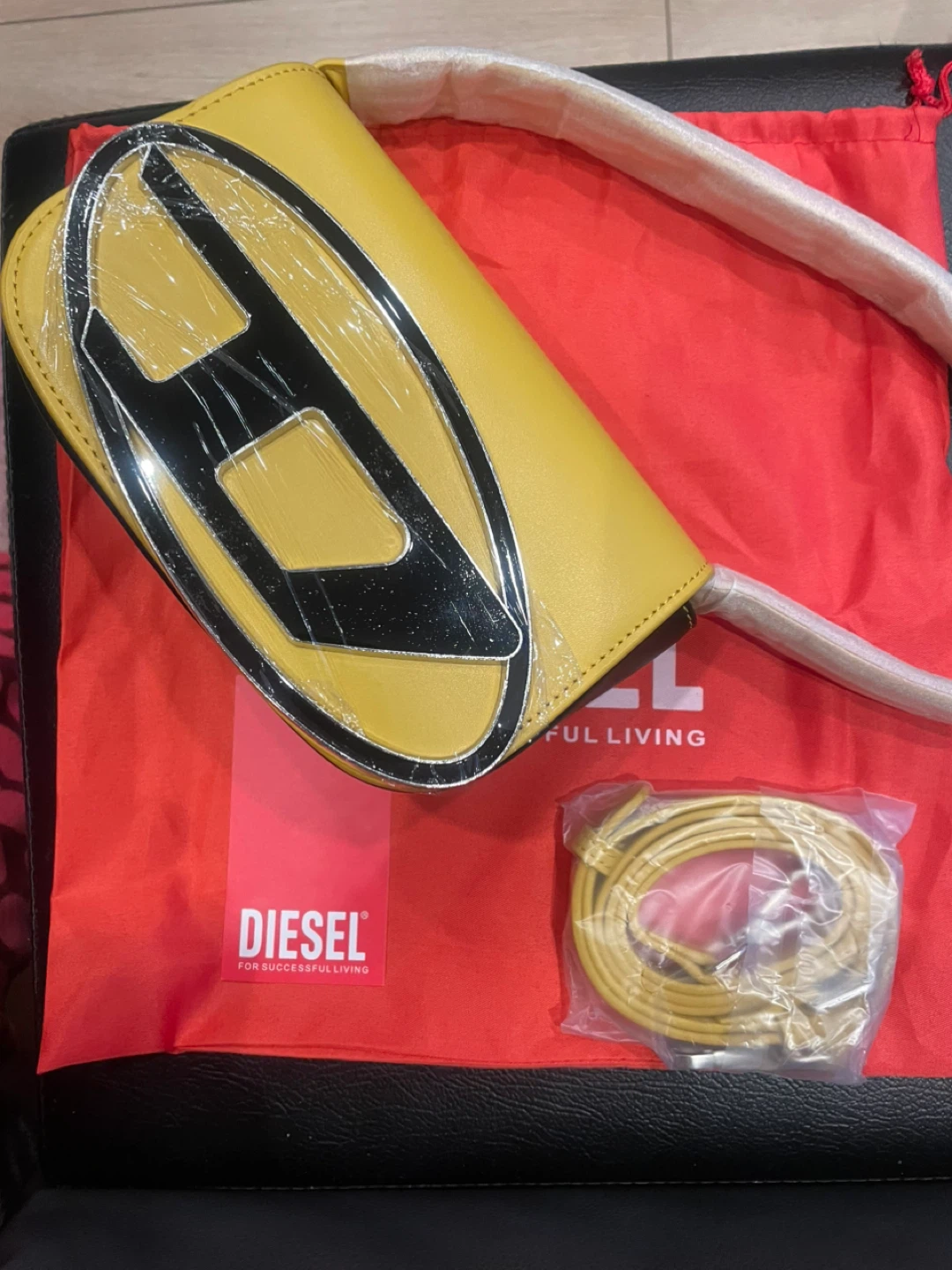 Diesel Yellow Shoulder Bag with Large D Logo - photo 3