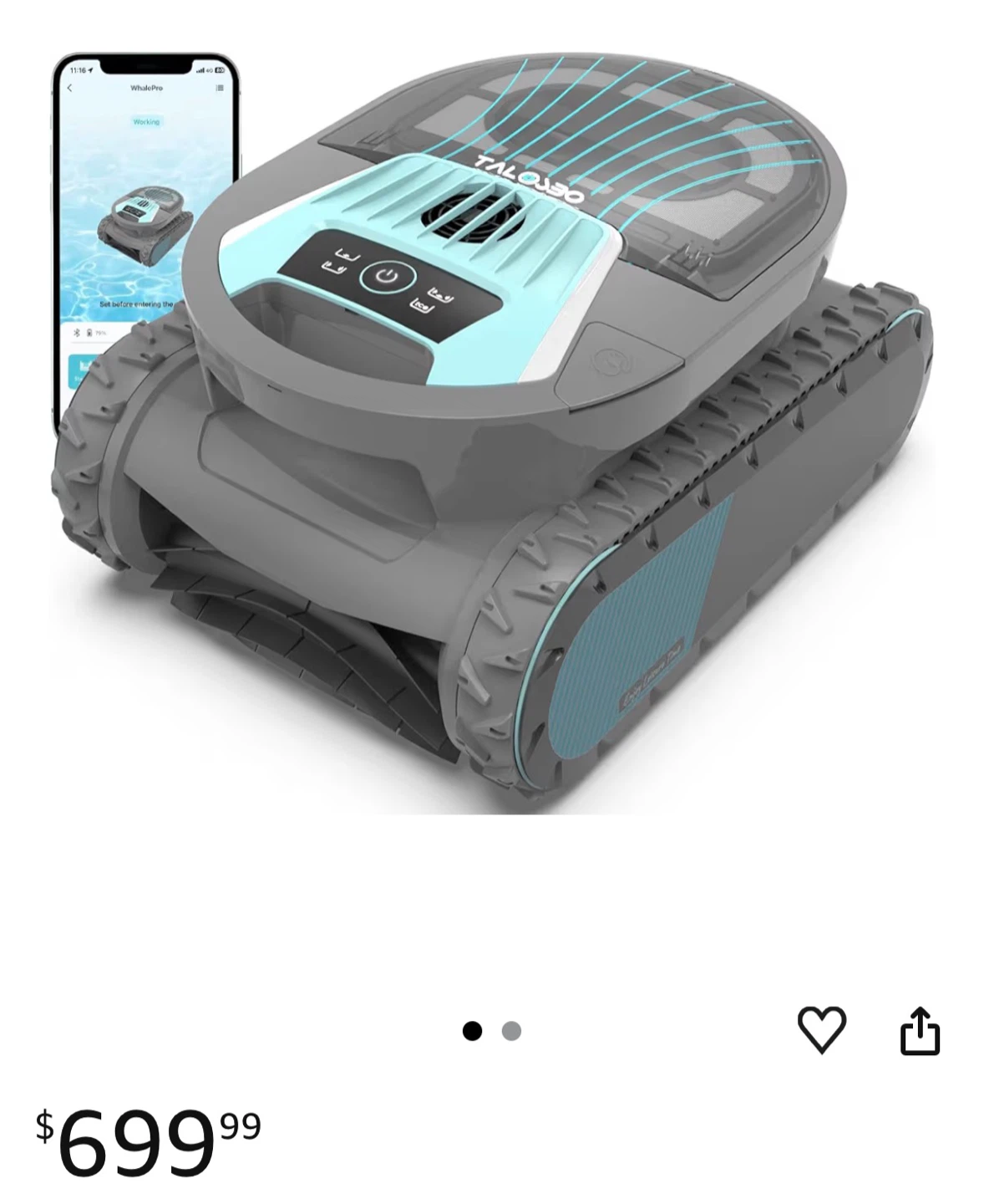 Pleco Pro Cordless Robotic Pool Cleaner – Wall Climbing