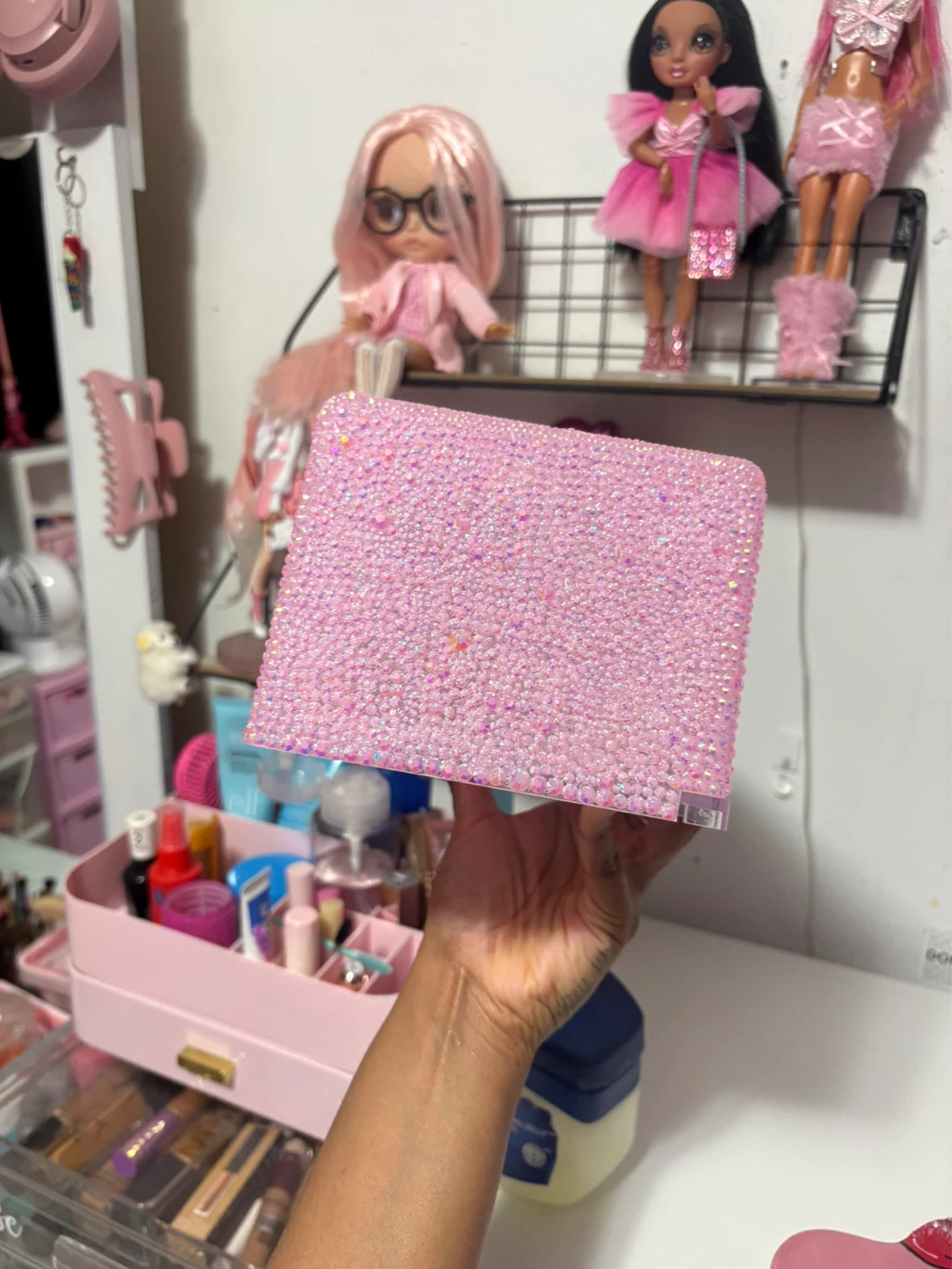 Sparkly Pink Rhinestone Tissue Box Cover - Choose Name - photo 4
