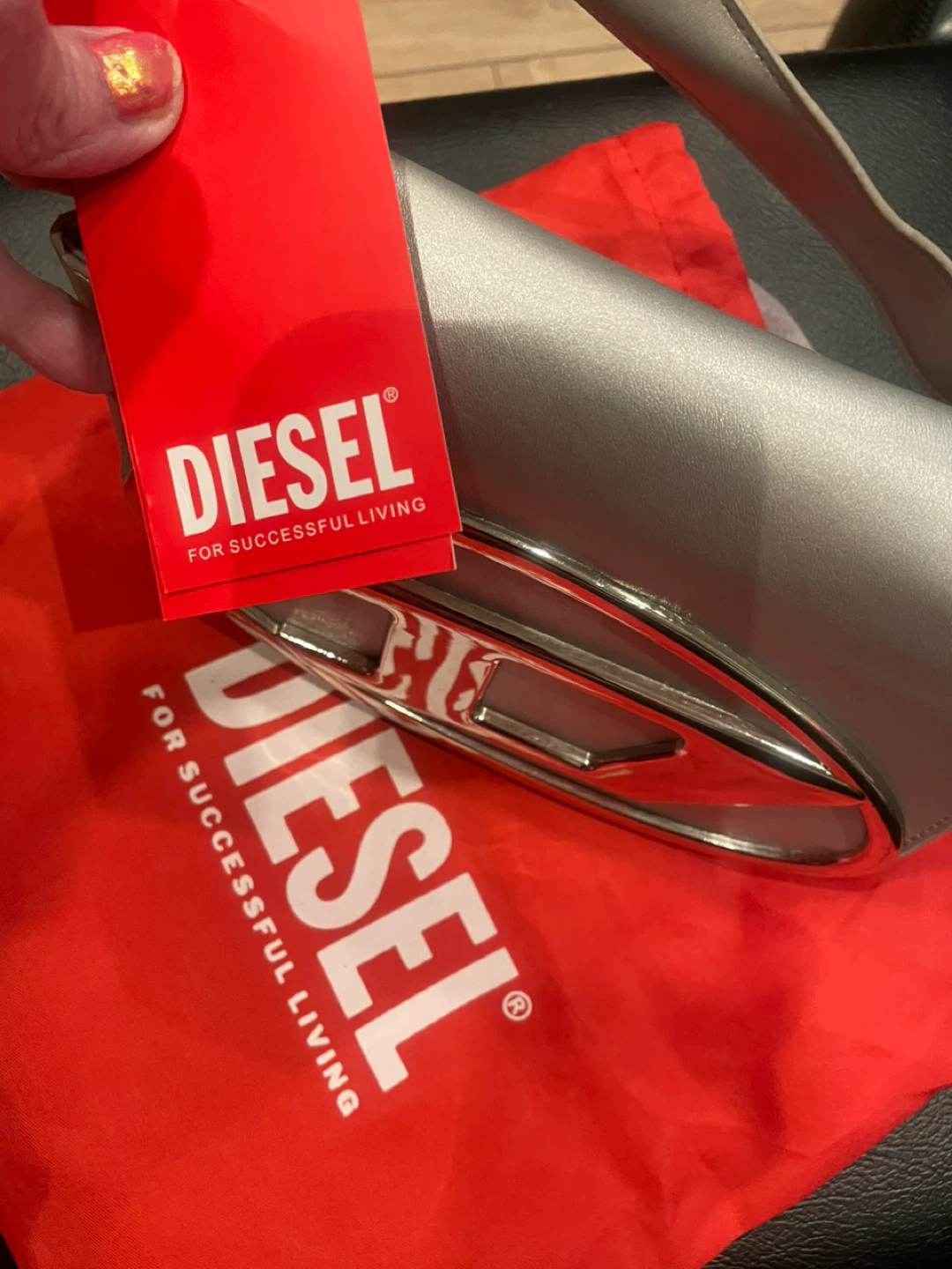 Diesel Silver Shoulder Bag with Dust Bag - photo 2