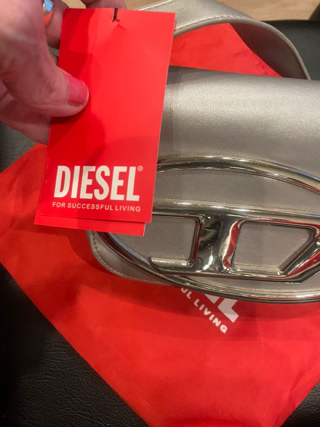 Diesel Silver Shoulder Bag with Dust Bag - photo 3