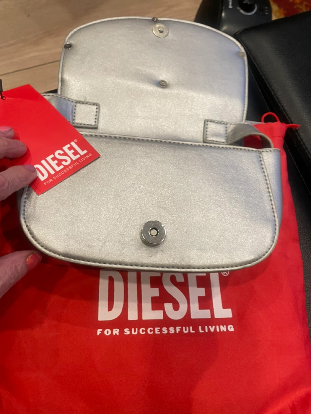 Diesel Silver Shoulder Bag with Dust Bag - photo 4