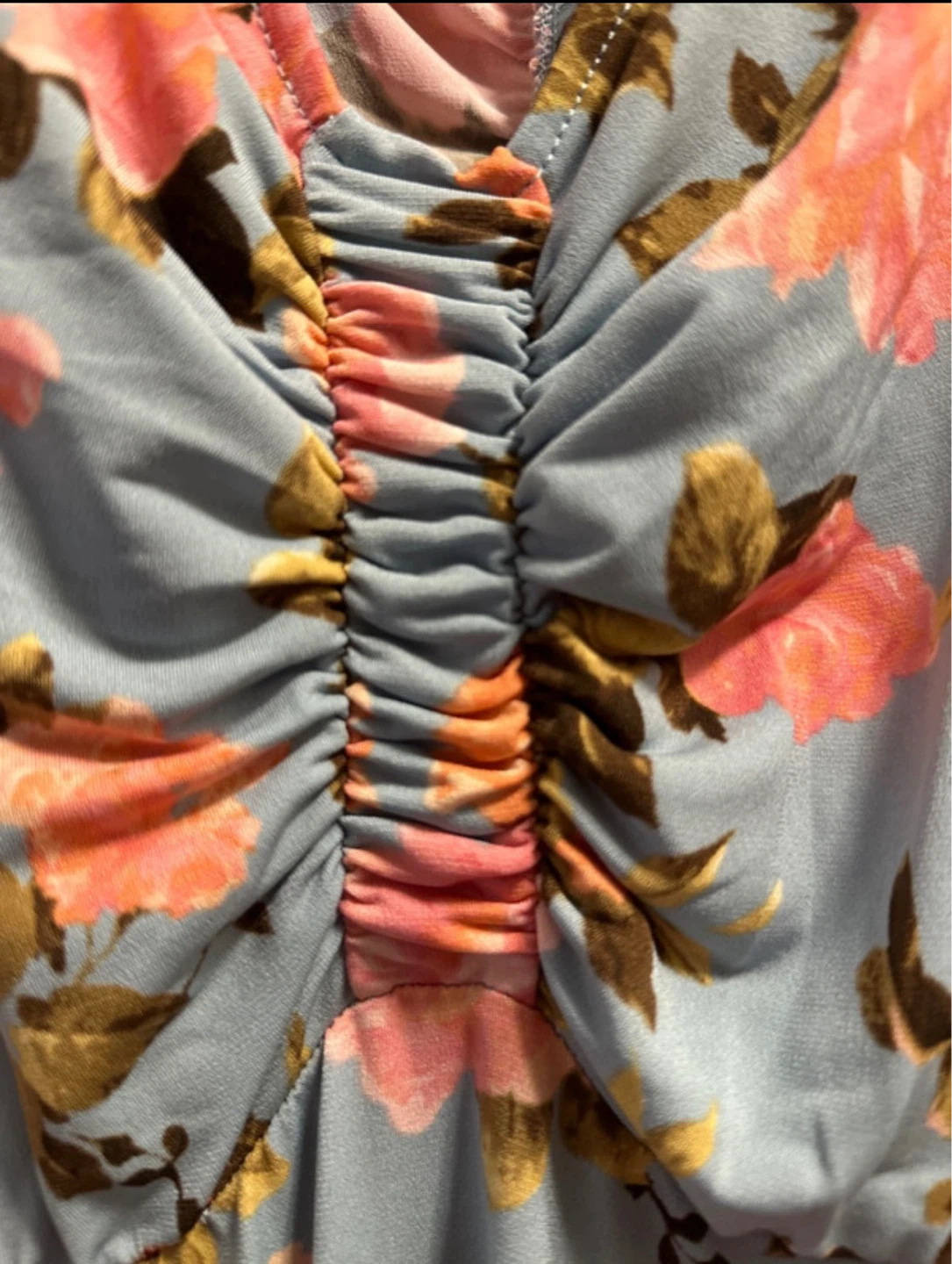 Torrid Floral Print Ruched Midi Dress Size 1 - photo 3