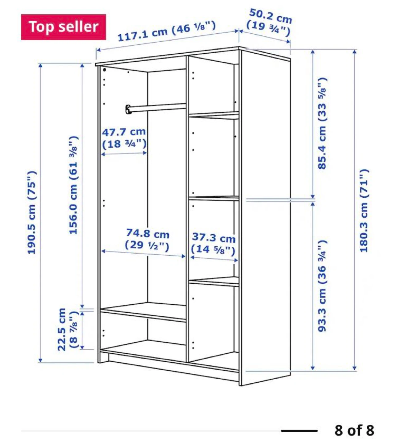 Like new Ikea Brimnes Wardrobe *Free DeliverY - photo 4