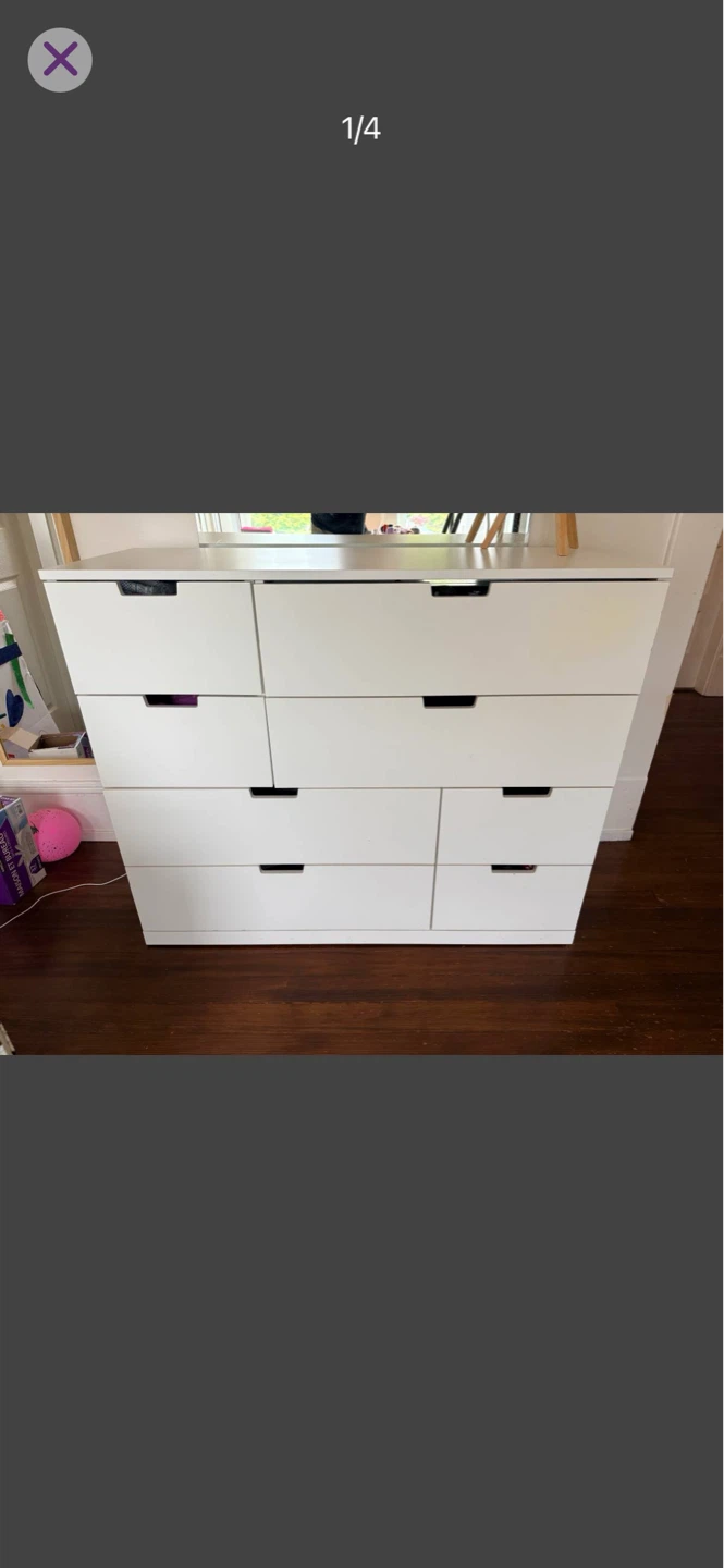Ikea White 8 Drawers Nordli Dresser *Free delivery
