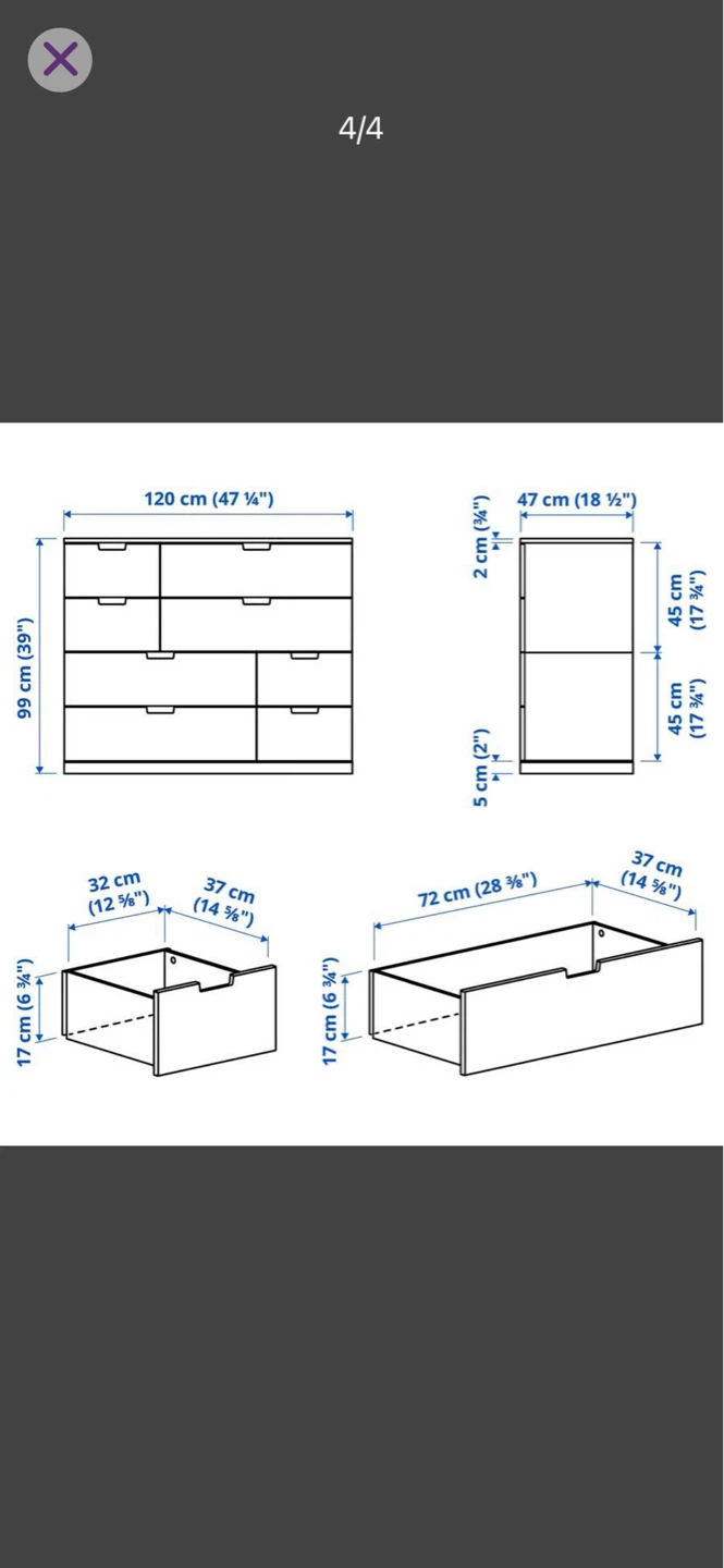 Ikea White 8 Drawers Nordli Dresser *Free delivery - photo 3