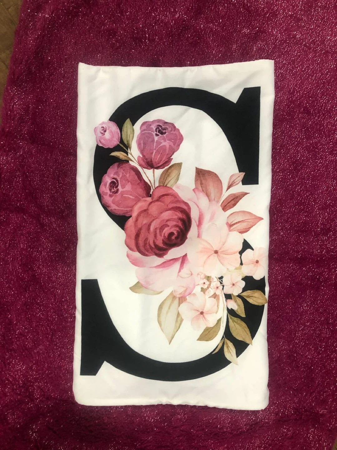 Floral Initial "S” Cushion Cover