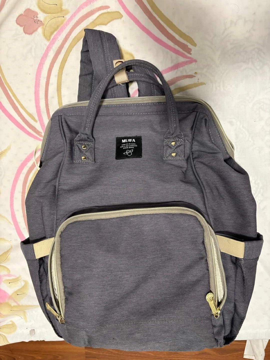 MUIFA Grey Diaper Backpack