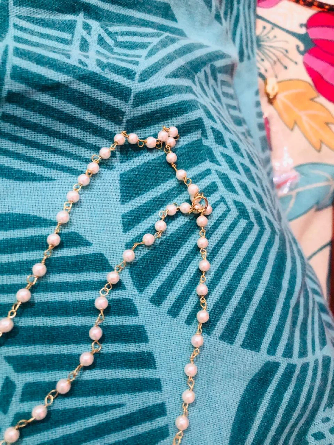 Gold Pearl Headpiece with Rhinestones - photo 3