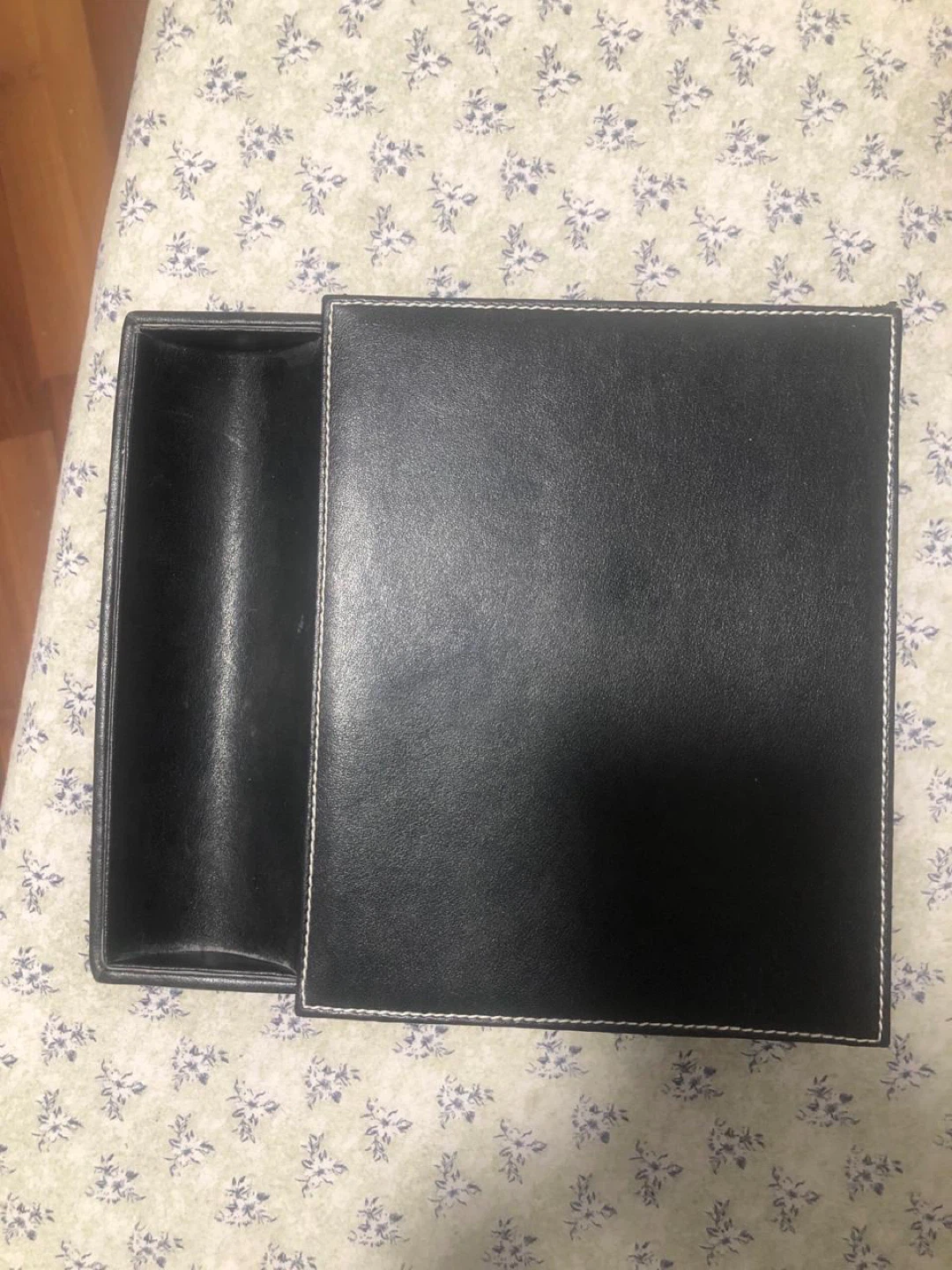Black Faux Leather Storage Box - photo 2